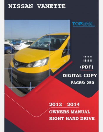 nissan vanette 2012 2013 2014 owners manual in english